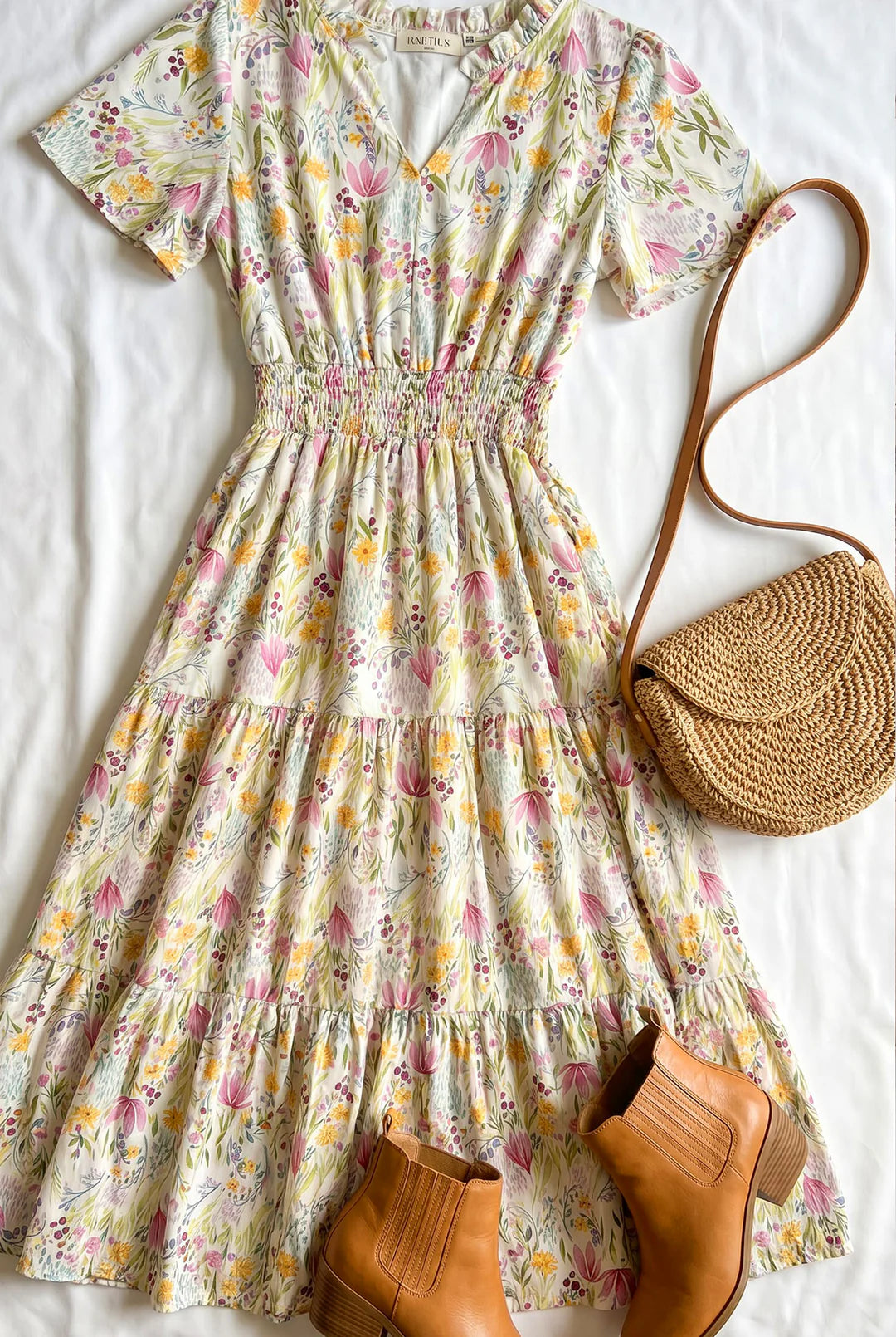 Floral tiered Midi Dress
