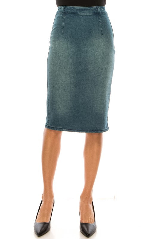 Vintage Wash Denim Skirt