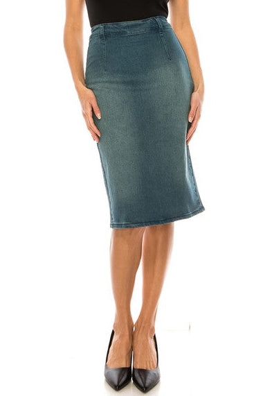 Vintage Wash Denim Skirt