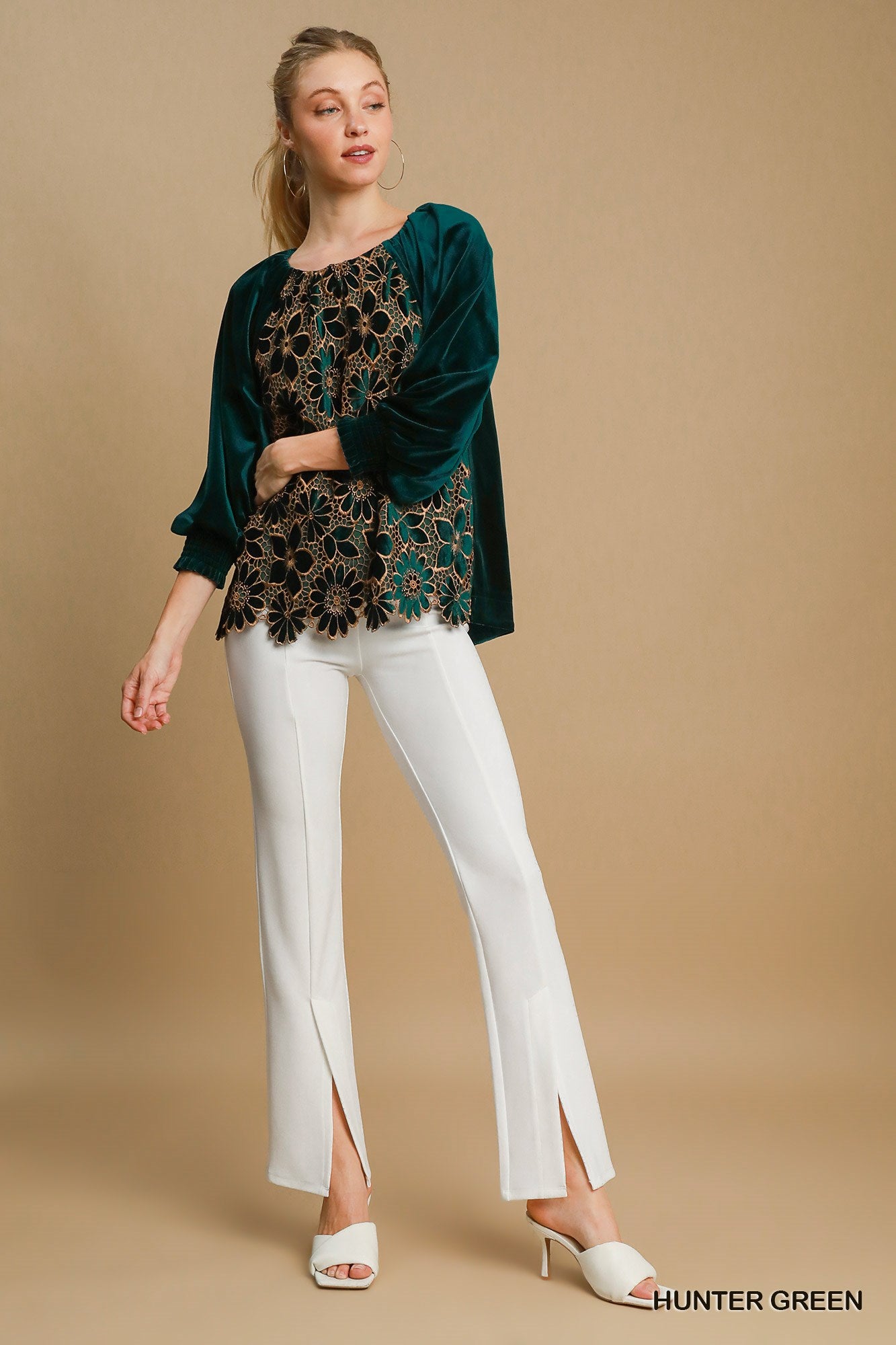 Umgee USA Floral Velvet Top