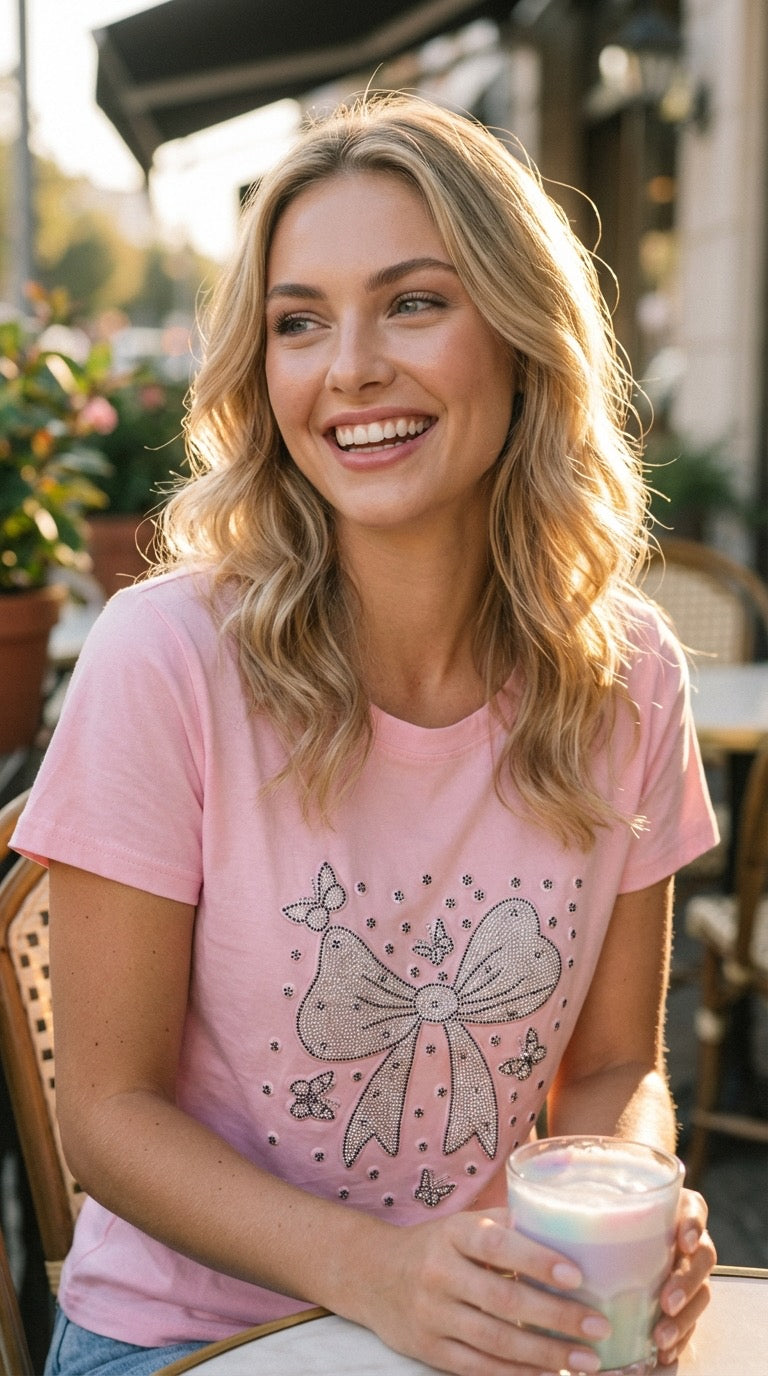 Rhinestone Bow Top
