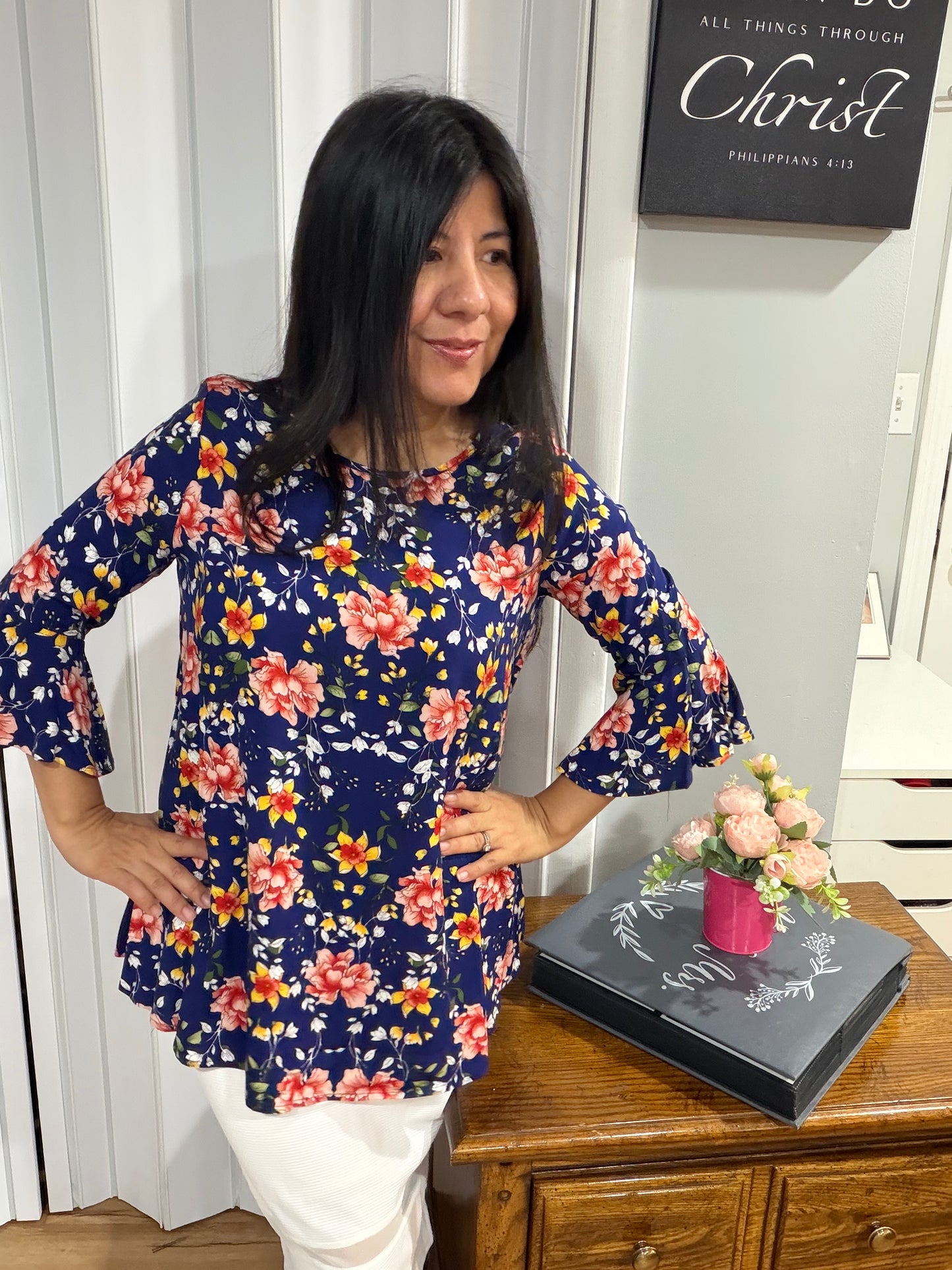 Floral Print Woven Top