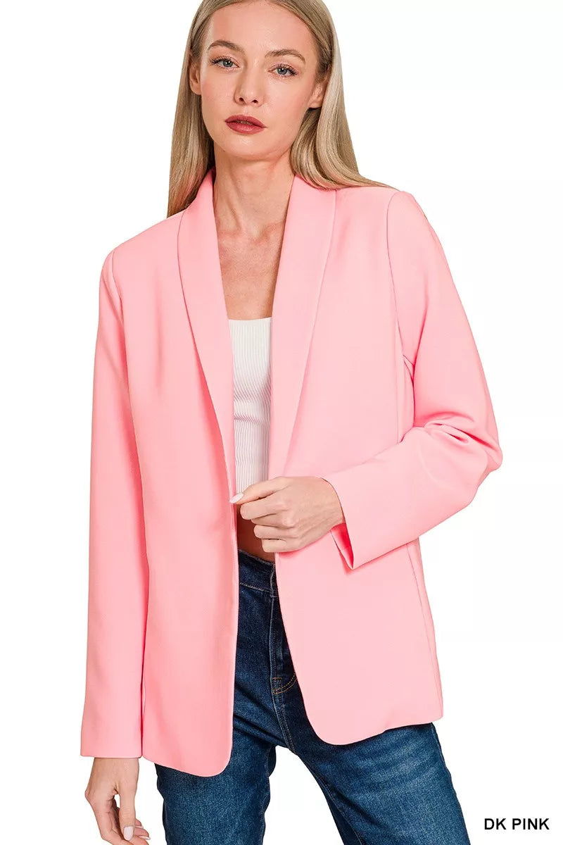 Long Sleeve Open-Front Blazer
