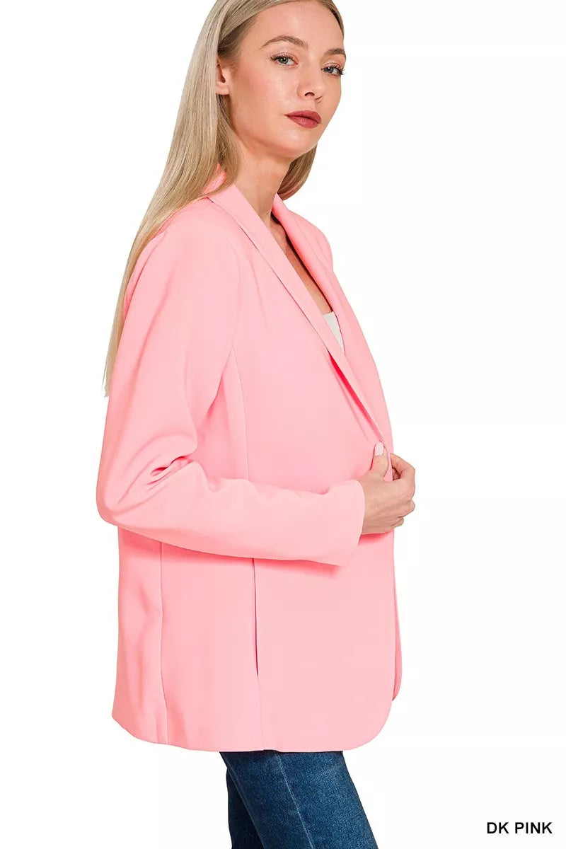 Long Sleeve Open-Front Blazer
