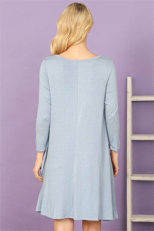 3/4 Sleeve Flowy in Blue