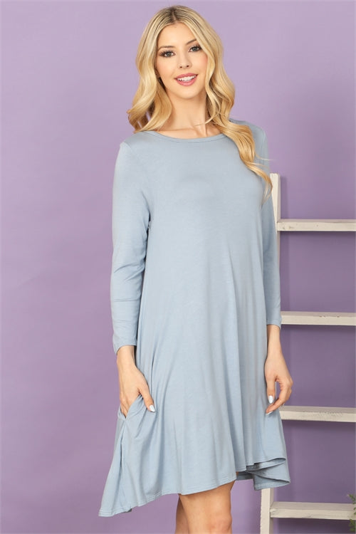 3/4 Sleeve Flowy in Blue