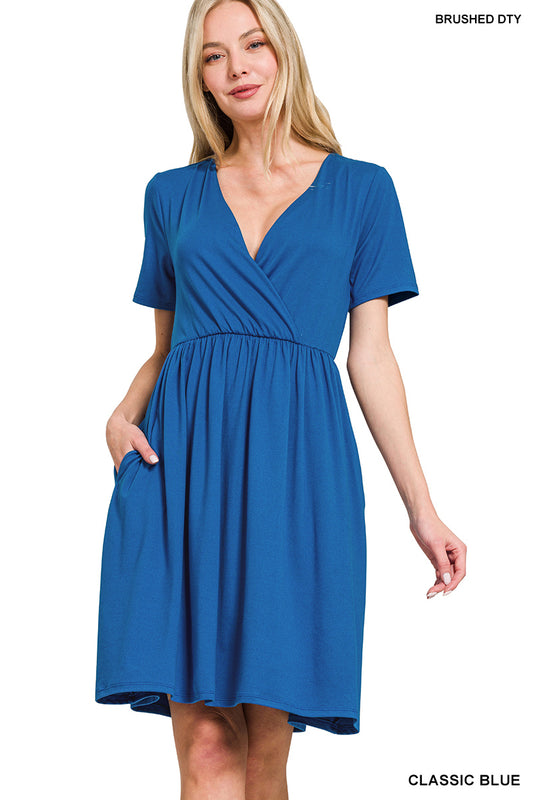 Short Sleeve Dress in Classic Blue