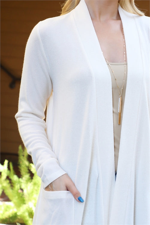 Creme Long Sleeve Knit Cardigan