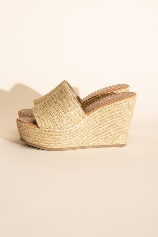 Tan Wedge Platform Heels