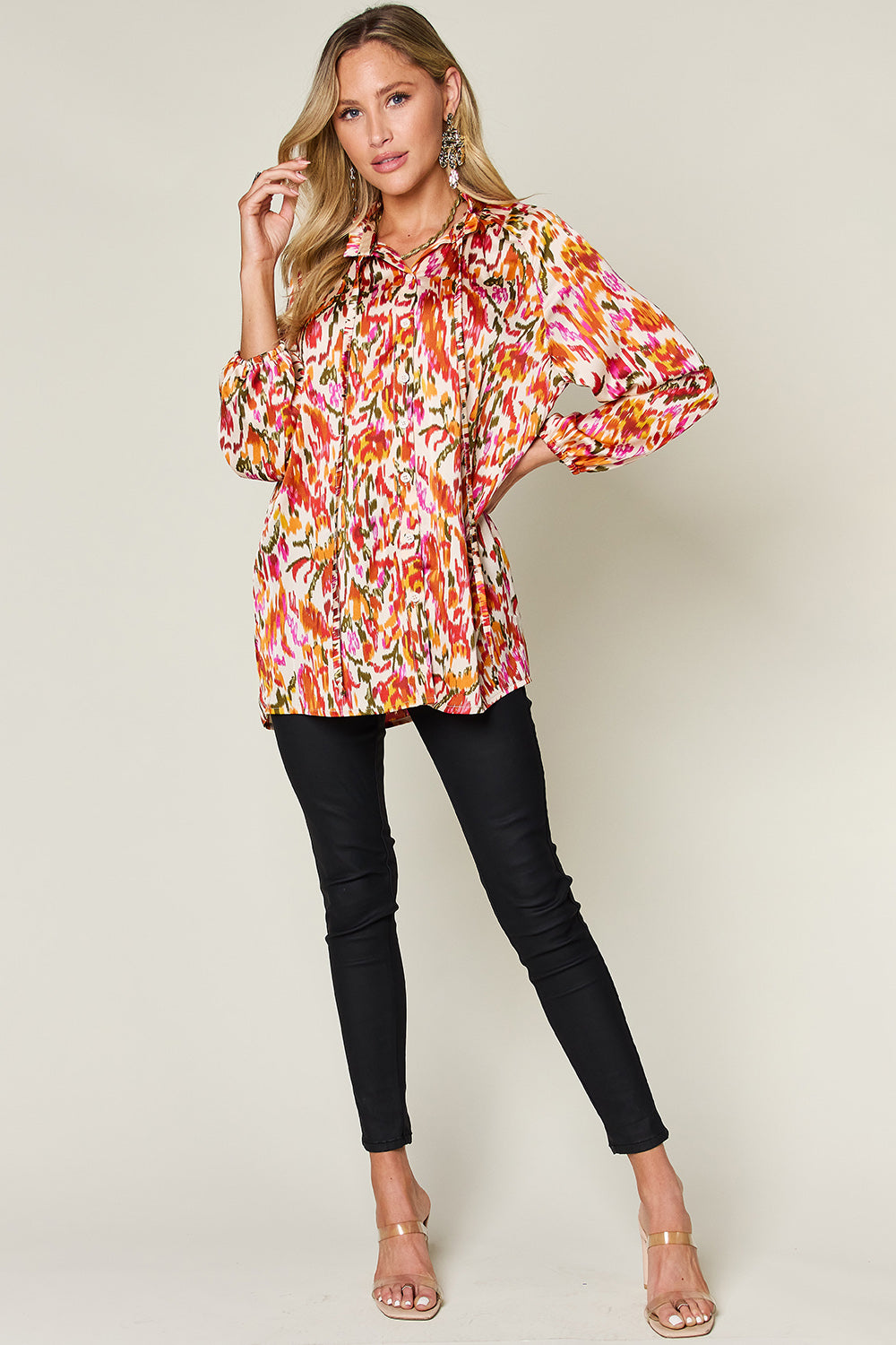 Donna Printed Long Sleeve Shirt