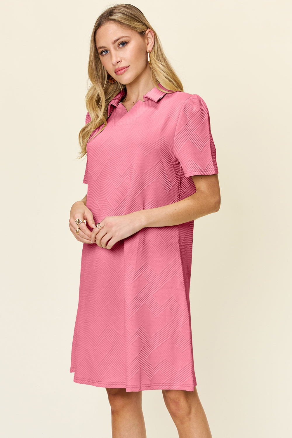 Hannah Texture Short Sleeve Dress