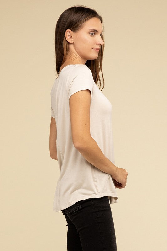 Flowy Rayon Short Sleeve Top