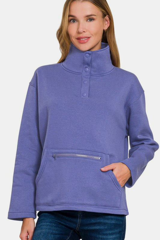 Turtleneck Fleece Sweatshirt