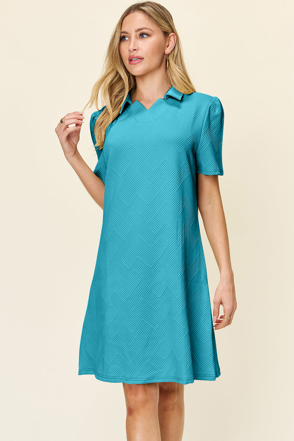 Hannah Texture Short Sleeve Dress