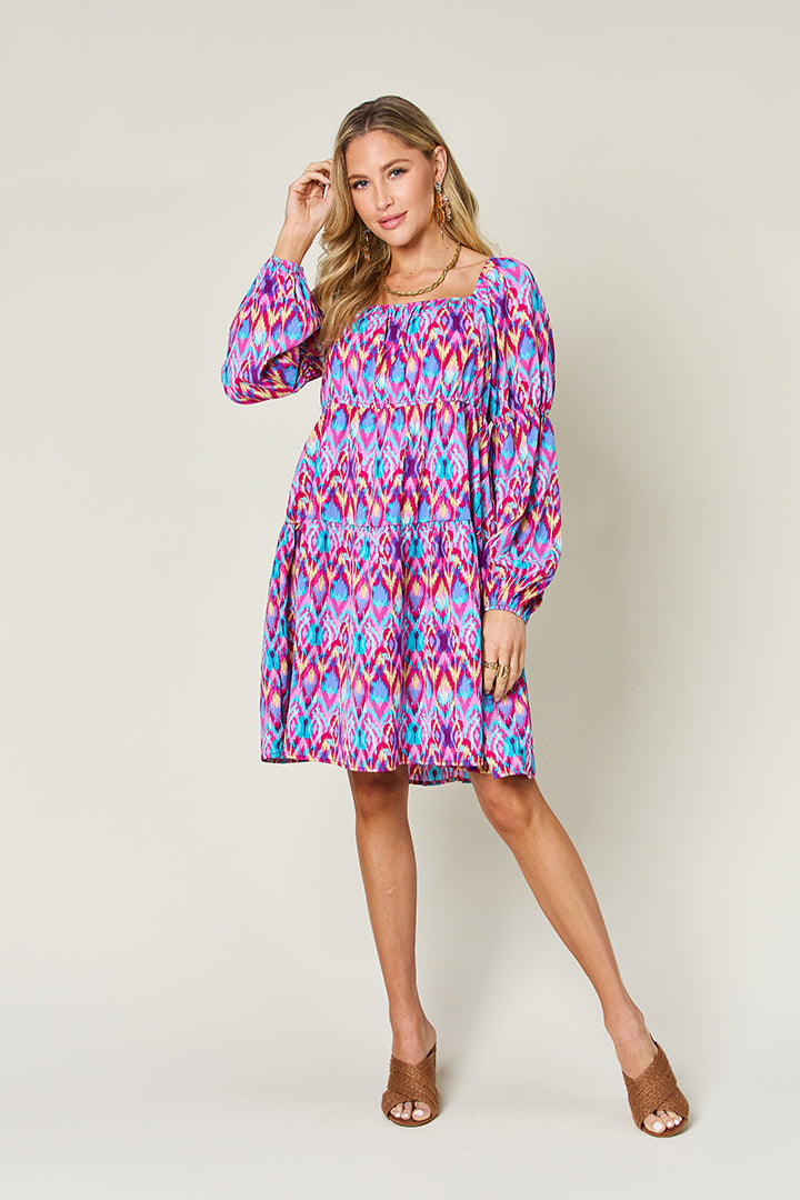 Ella Multi Print Long Sleeve Dress