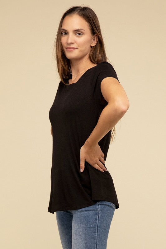 Flowy Rayon Short Sleeve Top