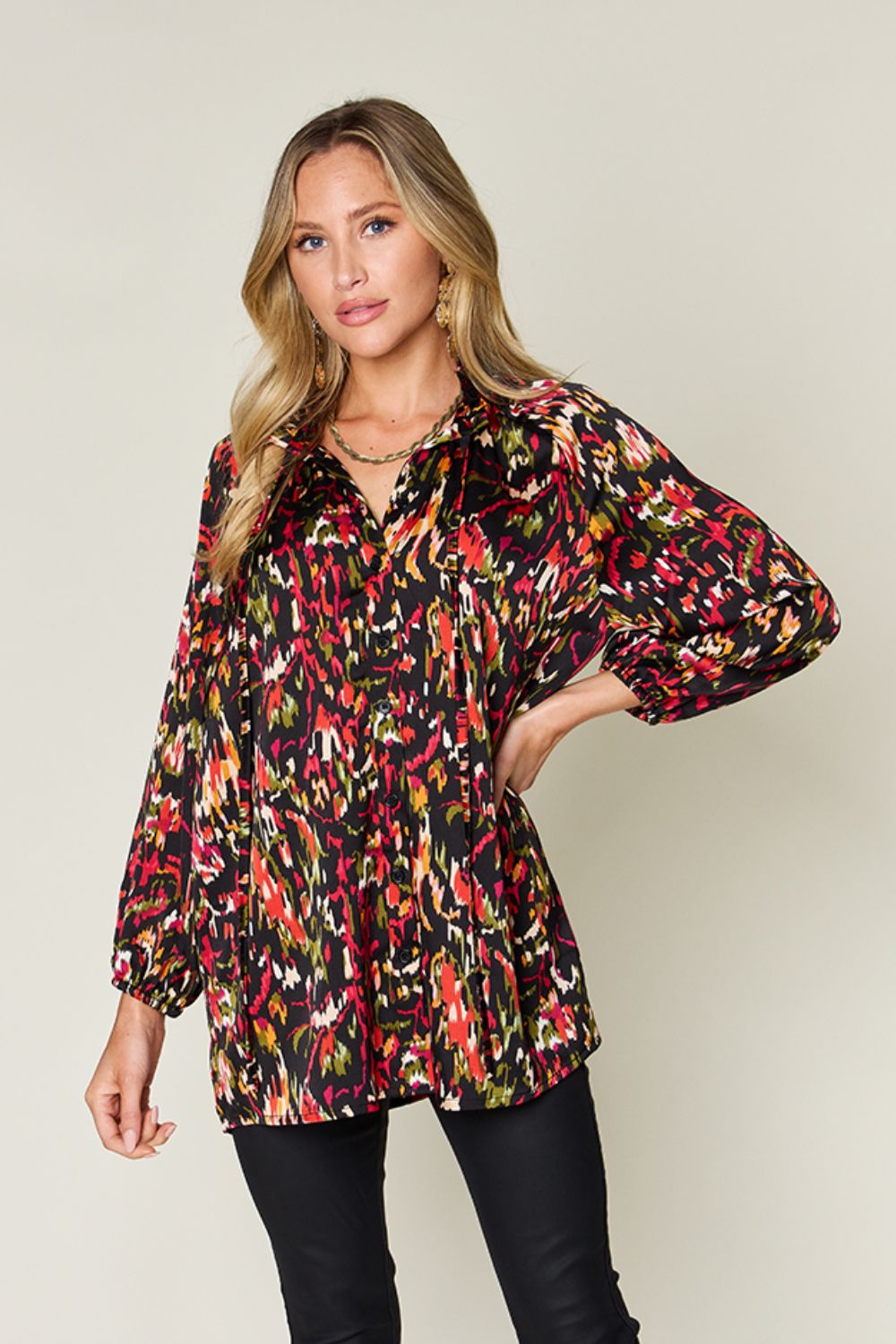 Donna Printed Long Sleeve Shirt