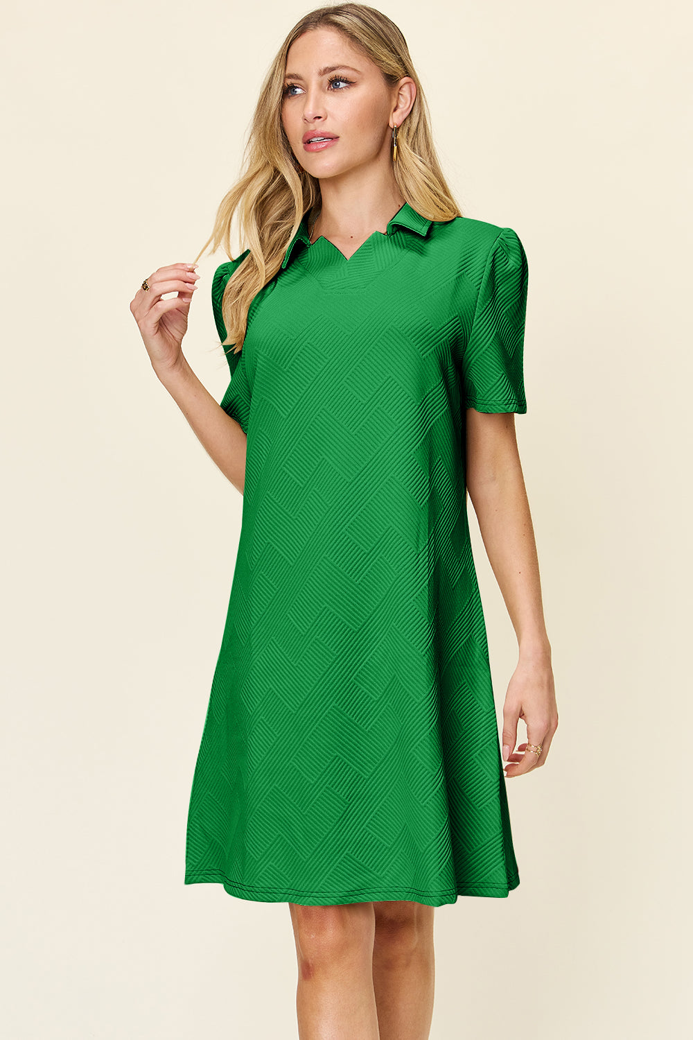 Hannah Texture Short Sleeve Dress