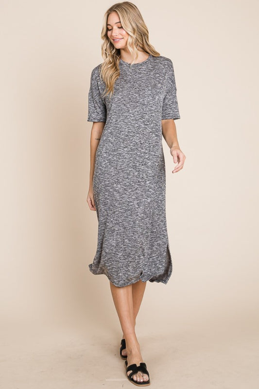 Half Sleeve Midi Dress