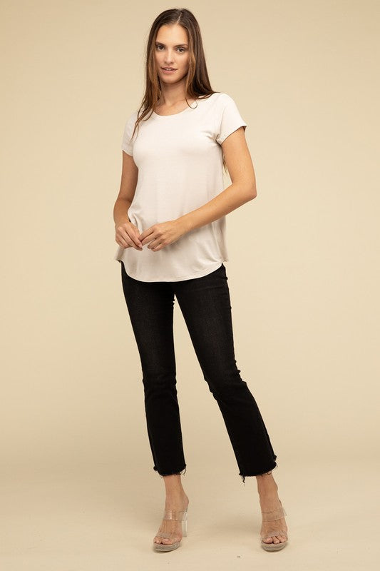 Flowy Rayon Short Sleeve Top