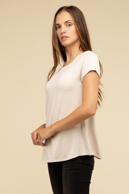 Flowy Rayon Short Sleeve Top