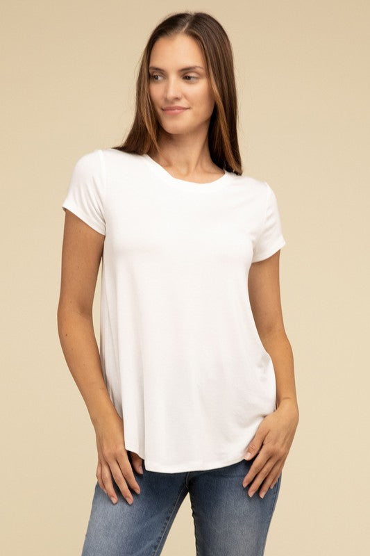 Flowy Rayon Short Sleeve Top