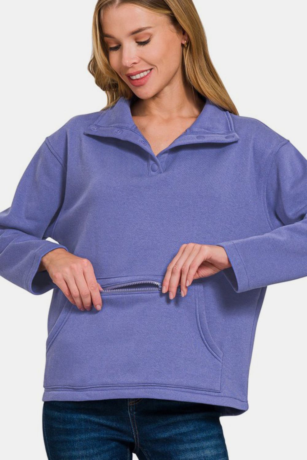 Turtleneck Fleece Sweatshirt