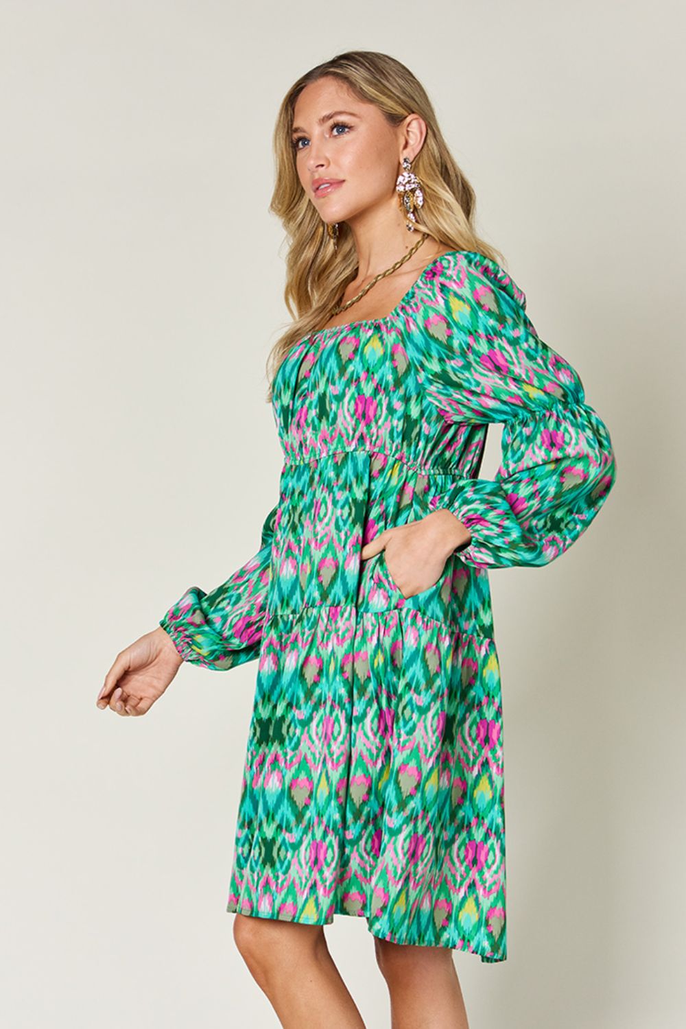 Ella Multi Print Long Sleeve Dress